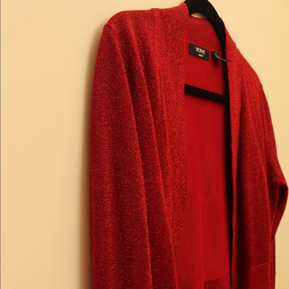 sparkly red sweater